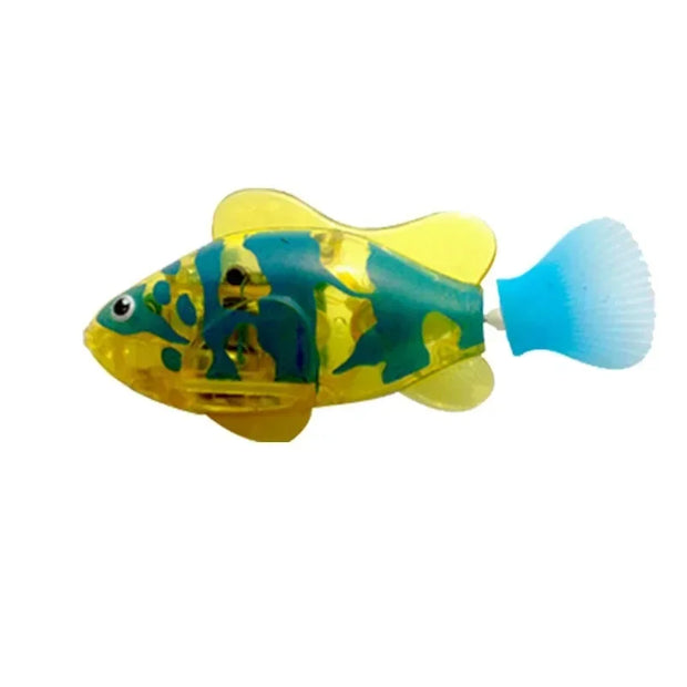 Cat Toy LED Inductive Interactive Swimming Robot Fish Toy - Glowing Electric Fish to Stimulate Play
