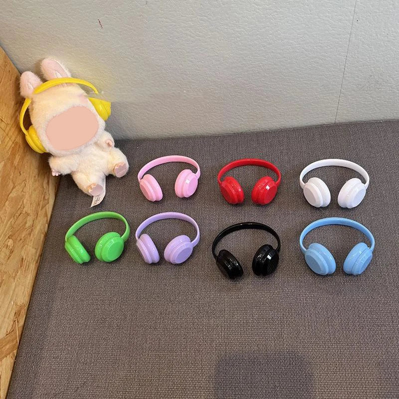 Mini Plastic Earphone Headset for 17cm Labubu Dolls