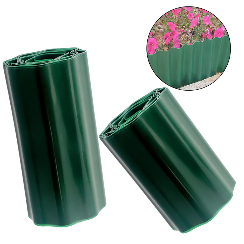 Garden Lawn Edge Border - Flexible Plastic Fence for Outdoor Decor