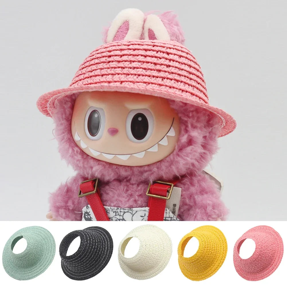 Sun Hat for Labubu V1 V2 V3 - Open Straw Woven Hat Accessories