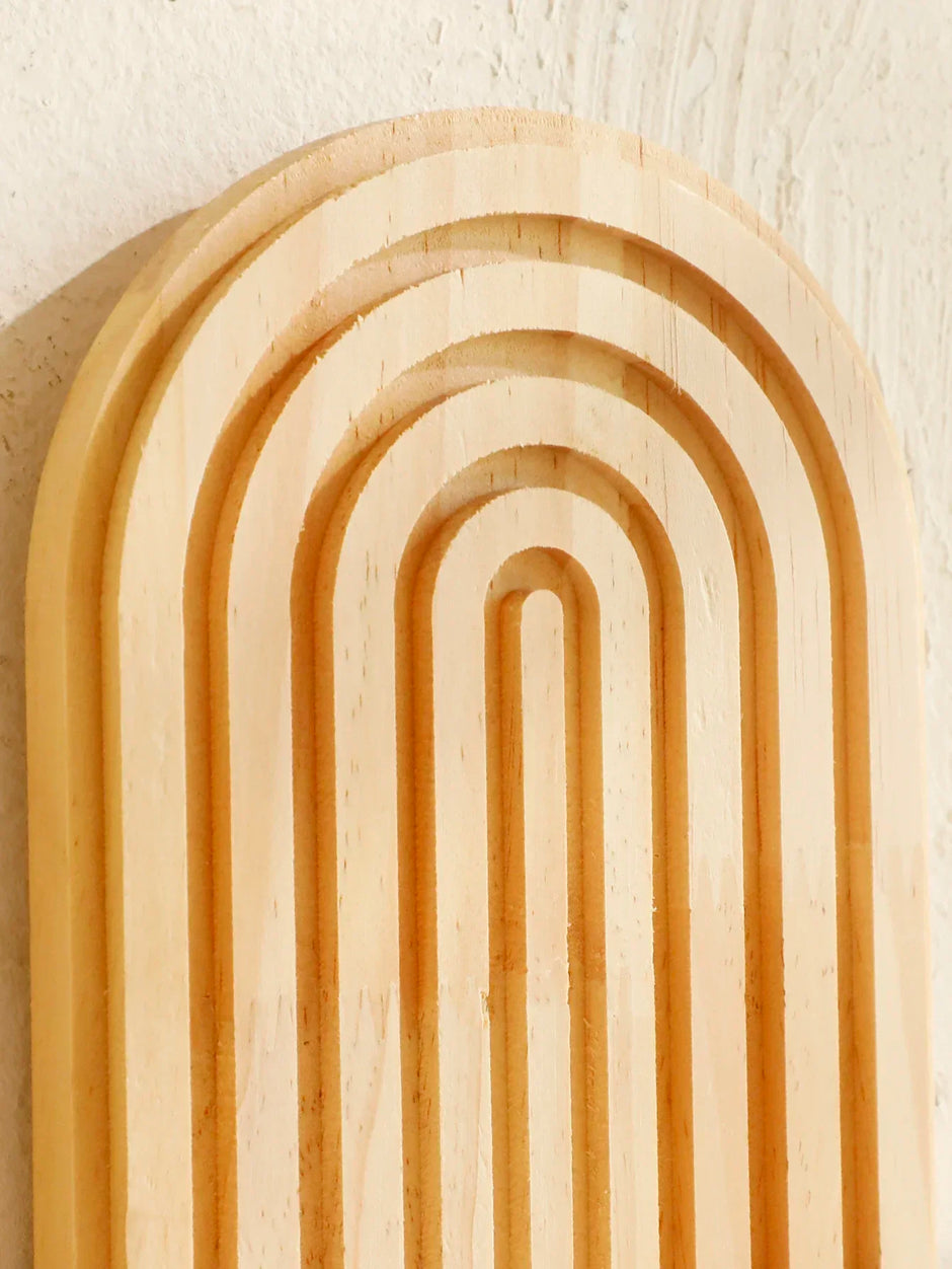 Wooden Wall Mounted Storage Rack Boho Style Display Shelves Modern Home Decor for Living Room, Bathroom Decoration