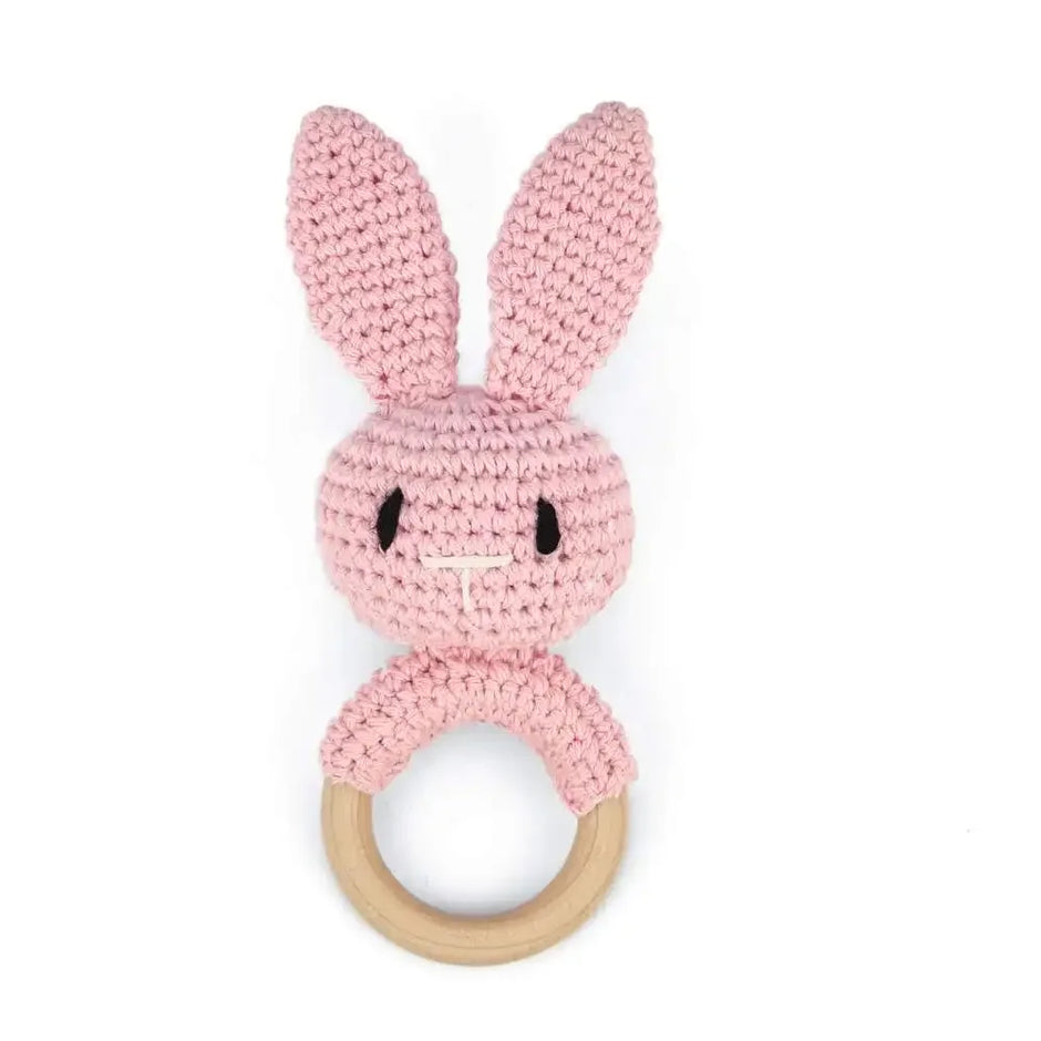 Baby Rattles DIY Crochet Cartoon Lion and Fox Doll Hand Bell Toy
