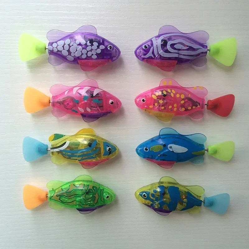 Cat Toy LED Inductive Interactive Swimming Robot Fish Toy - Glowing Electric Fish to Stimulate Play