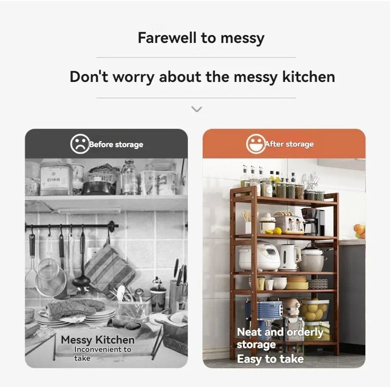 Multi-Layer Kitchen Shelf - Floor Stand for Pots and Seasonings