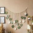 Modern Woven Wall Decor, Beautiful Room Decor, Green Leaves Hanging on The Walls, Bohemian Style, Feather, Ramadan Easter Gift