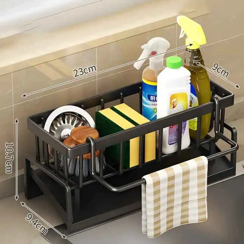 Kitchen Spices Storage with Drainage Rack - Sink Organiser for Home Kitchen