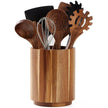 Kitchen Counter Cutlery Box - Wooden Circular Storage for Cooking Tools