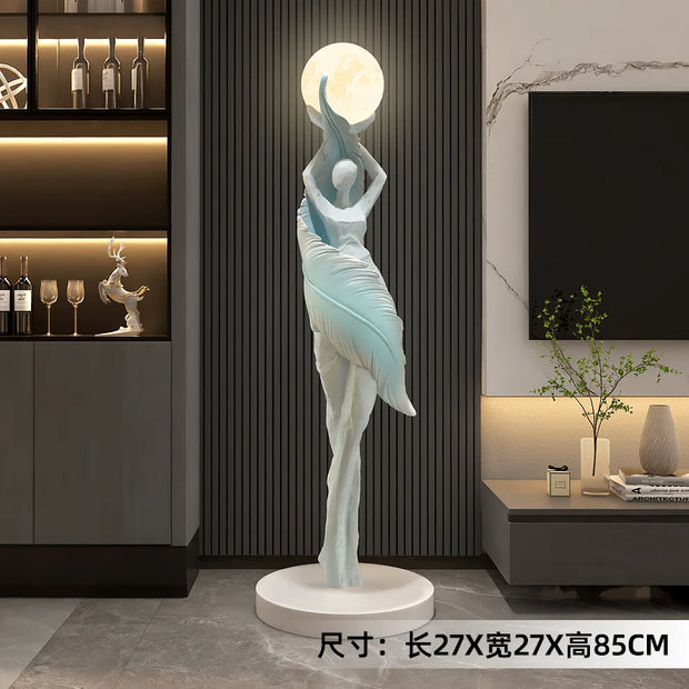 Abstract Girl Statue - Artistic Resin Sculpture for Home Decor