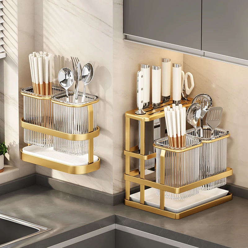 Kitchen Knife Rack - Wall-Mounted Cutting Board and Tool Storage