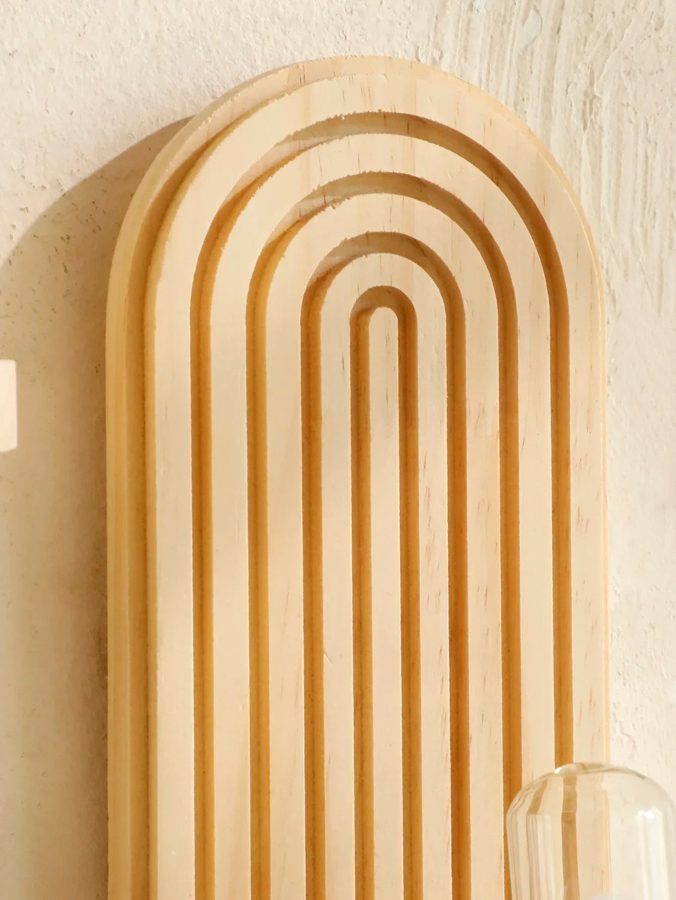 Wooden Wall Mounted Storage Rack Boho Style Display Shelves Modern Home Decor for Living Room, Bathroom Decoration
