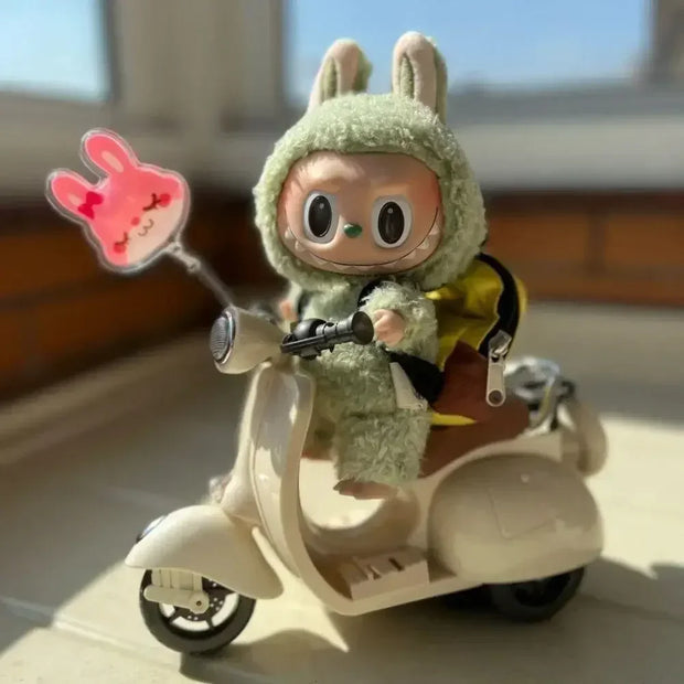 Mini Electric Motorcycle Toy for Labubu Dolls