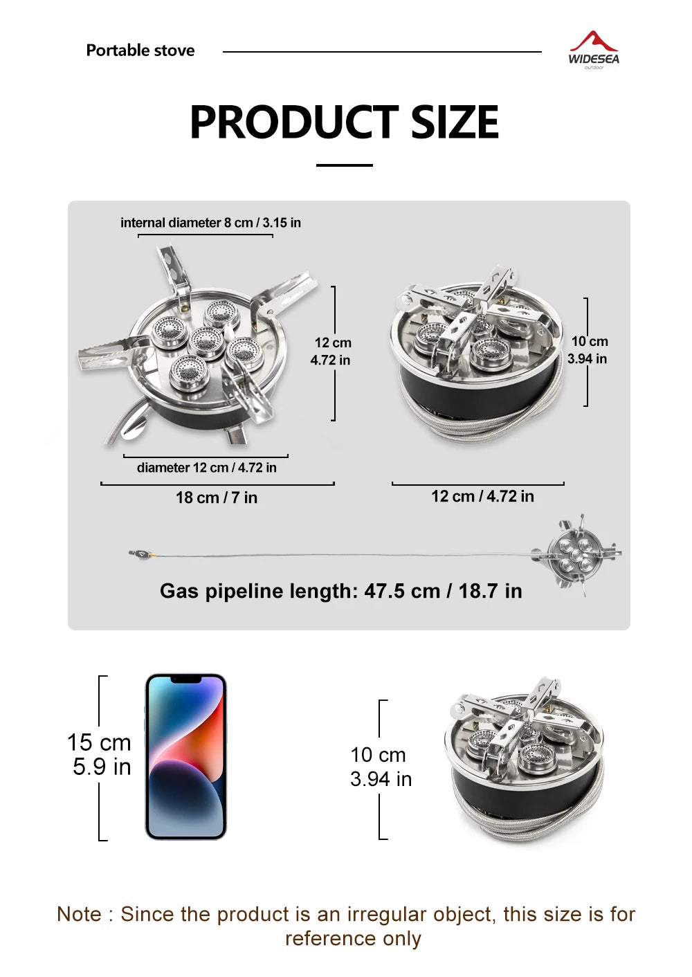 Widesea Camping Tourist Burner 8800W Gas Stove Cookware Portable Furnace Picnic Barbecue Tourism Supplies Outdoor Recreation