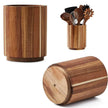 Kitchen Counter Cutlery Box - Wooden Circular Storage for Cooking Tools