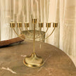 Golden Menorah Candelabra - Elegant Table Candlestick Holder for Hanukkah
