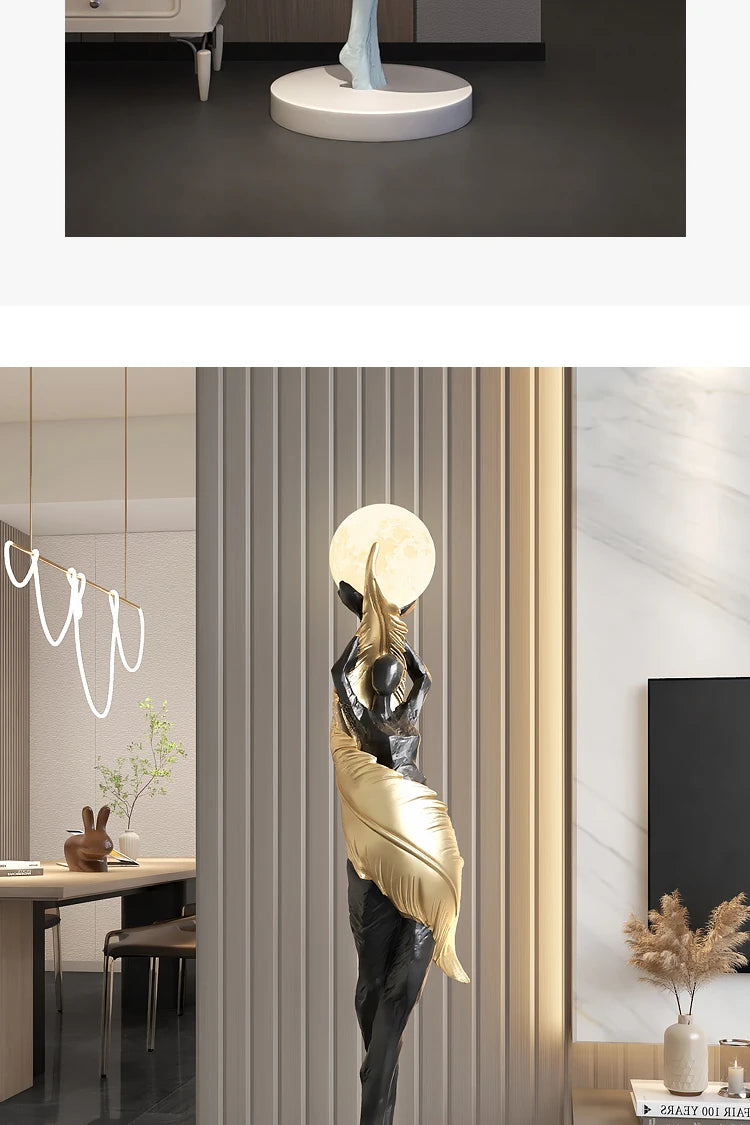Abstract Girl Statue - Artistic Resin Sculpture for Home Decor