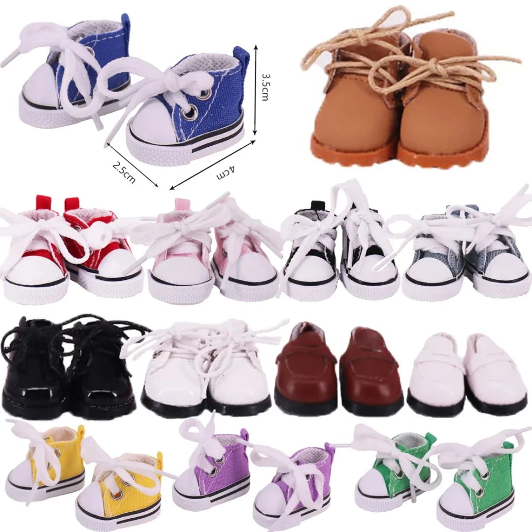 Doll Shoes - 3.8cm Canvas Shoes for 17cm Labubu Doll Accessories