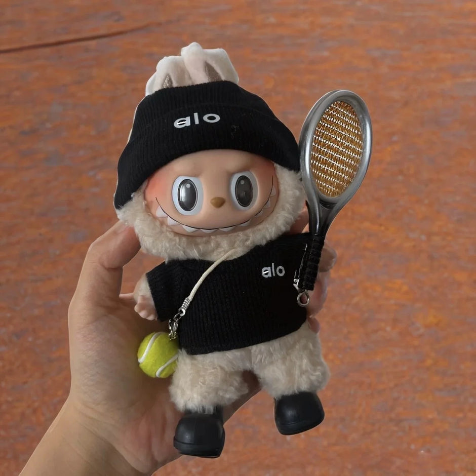 Labubu Doll Clothing - Outfit Accessories Including Hat and White T-Shirt