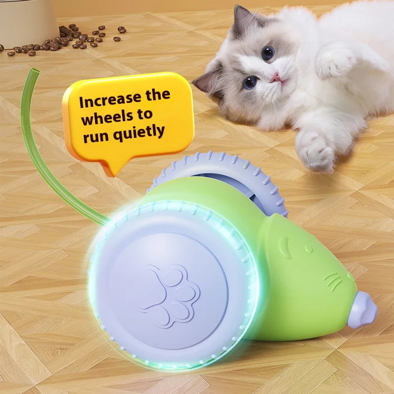 Electric Mouse Car Pet Toy - Rechargeable Automatic Teaser with Intelligent Obstacle Avoidance for Cats