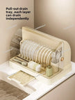 Kitchen Bowl Rack - Tableware Box with Lid and Dish Drain Rack