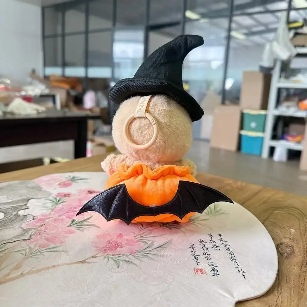 Halloween Pumpkin Dresses with Veil for Labubu Dolls