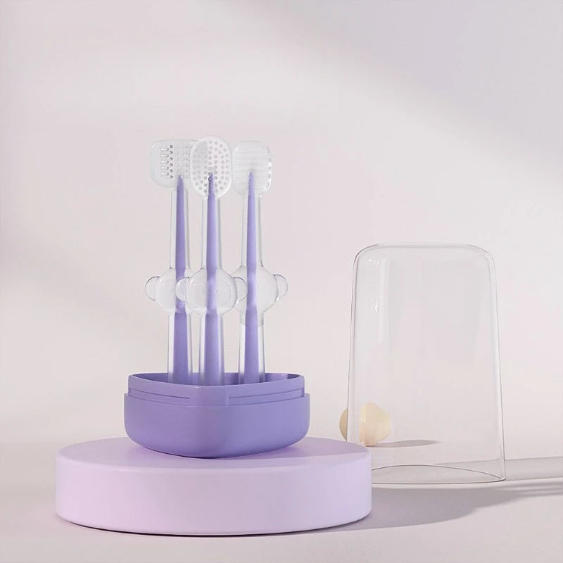 Pet Silicone Toothbrush and Toothpaste Set - Teeth Cleaning for Cats and Dogs