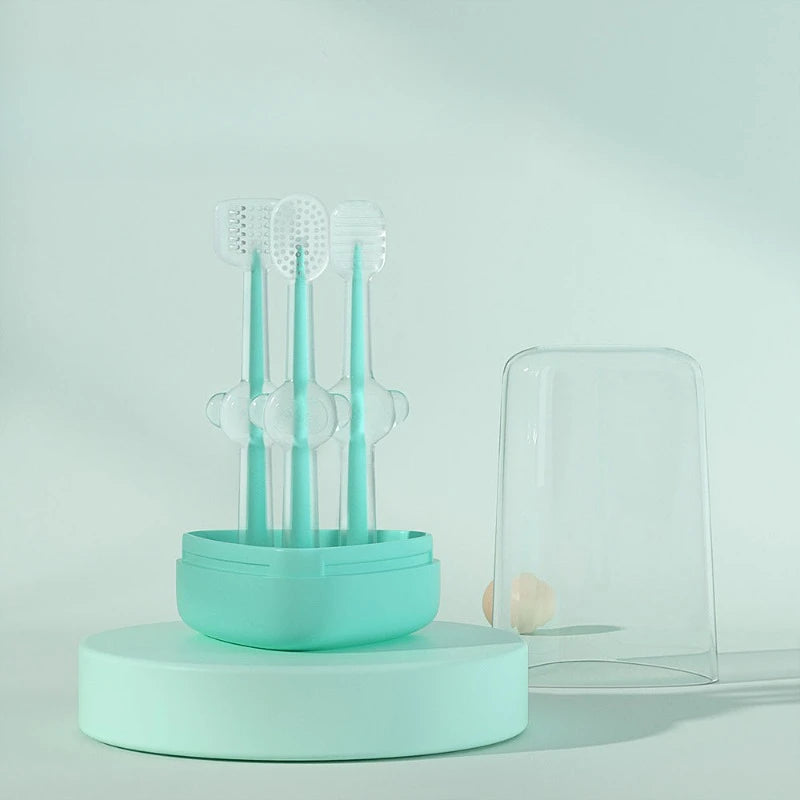 Pet Silicone Toothbrush and Toothpaste Set - Teeth Cleaning for Cats and Dogs