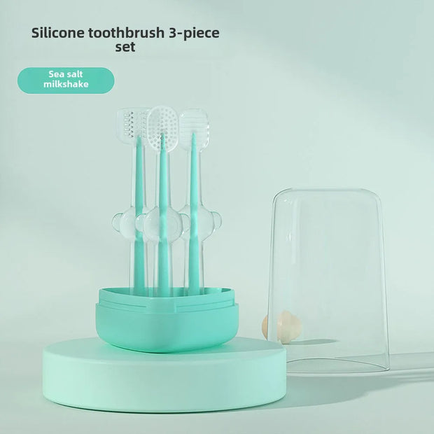 Pet Silicone Toothbrush and Toothpaste Set - Teeth Cleaning for Cats and Dogs