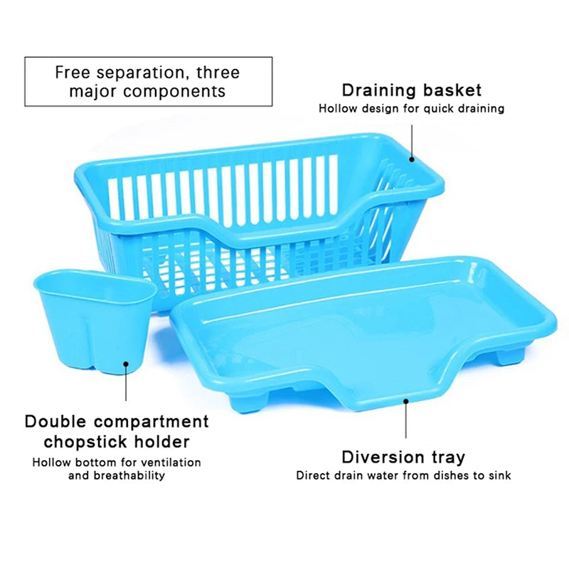 Kitchen Drainage Rack - Utensils and Plate Drying Rack with Drainer Board