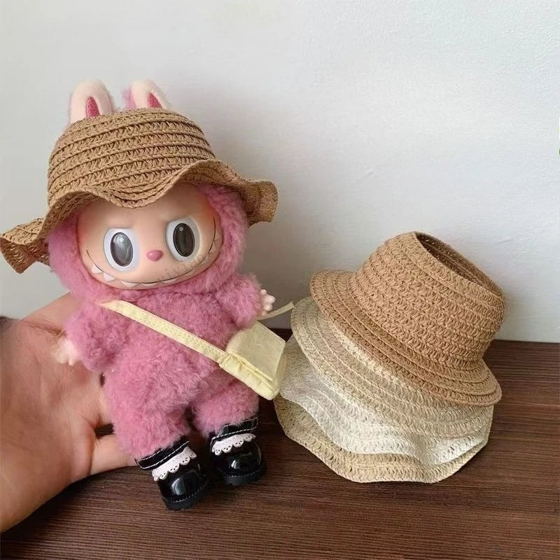 Sun Hat for Labubu V1 V2 V3 - Open Straw Woven Hat Accessories