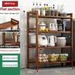 Floor Standing Kitchen Shelf - Multi-Layer Storage for Pots and Seasonings