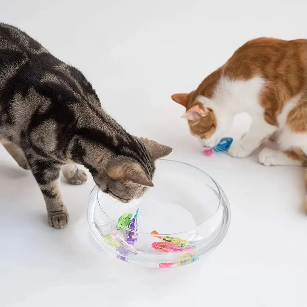 Cat Toy LED Inductive Interactive Swimming Robot Fish Toy - Glowing Electric Fish to Stimulate Play