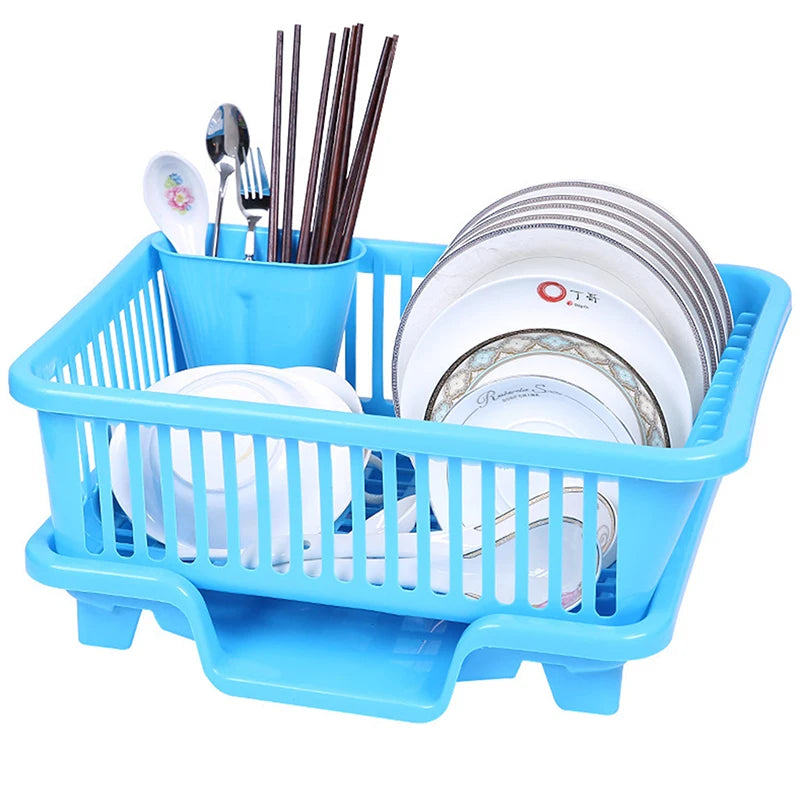 Kitchen Drainage Rack - Utensils and Plate Drying Rack with Drainer Board