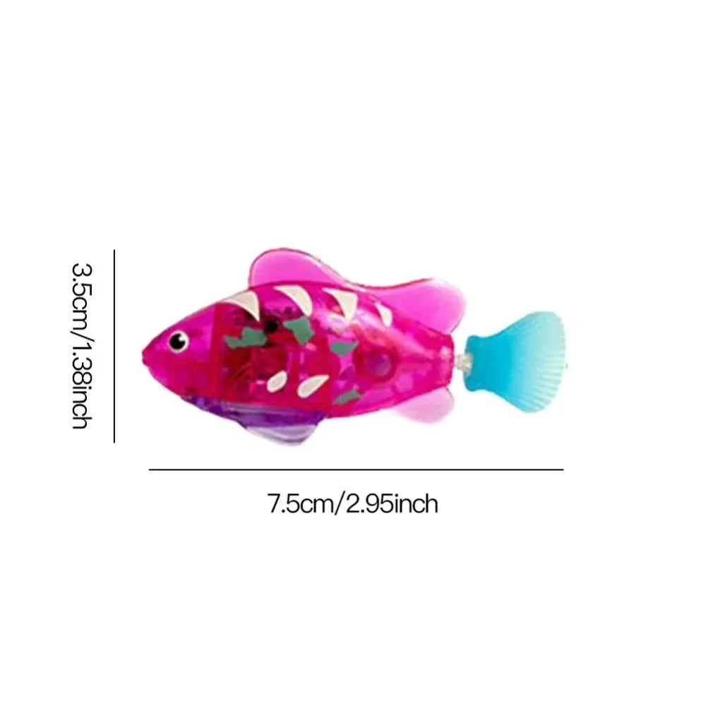 Cat Toy LED Inductive Interactive Swimming Robot Fish Toy - Glowing Electric Fish to Stimulate Play