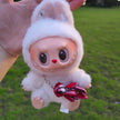 Labubu Clothes - Cute Bear Crossbody Bag and Pearl Necklace Accessories