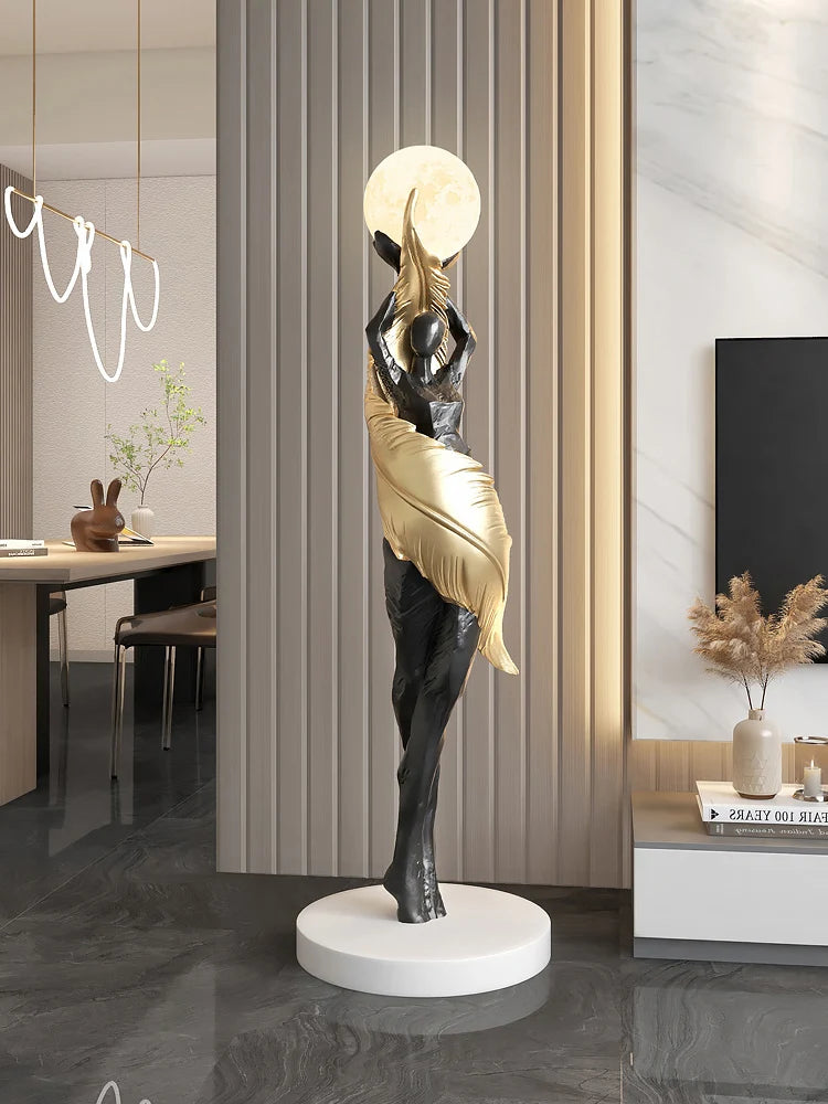 Abstract Girl Statue - Artistic Resin Sculpture for Home Decor
