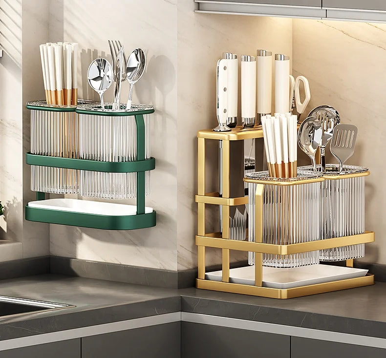 Kitchen Knife Rack - Wall-Mounted Cutting Board and Tool Storage