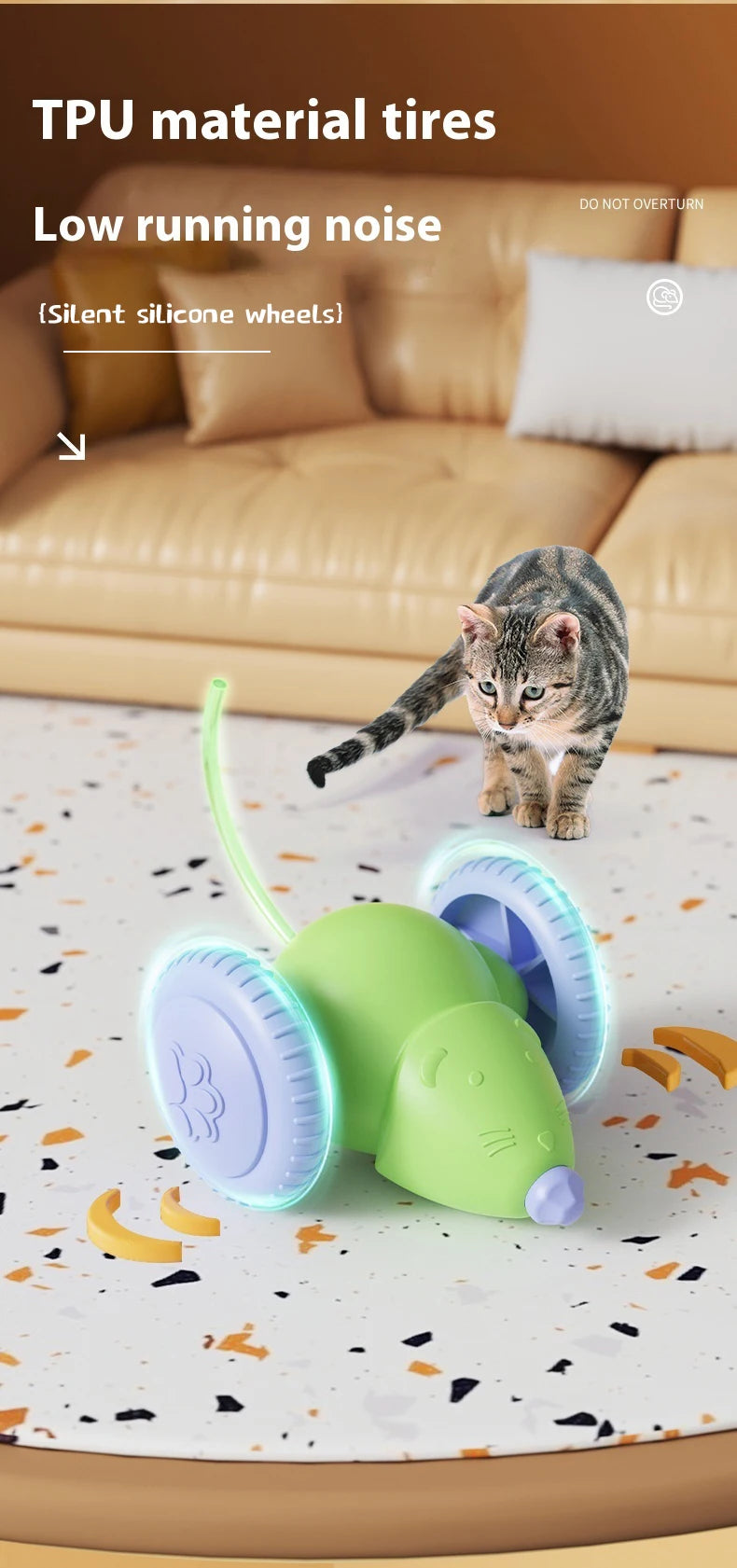 Electric Mouse Car Pet Toy - Rechargeable Automatic Teaser with Intelligent Obstacle Avoidance for Cats