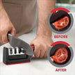 Kitchen 3 Segment Knife Sharpener Household Multi-Functional Hand-Held 3 Purpose Black Sharpening Stone Kitchen Knives Gadget