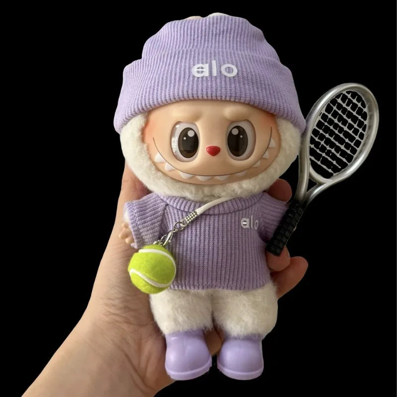 Labubu Doll Clothing - Outfit Accessories Including Hat and White T-Shirt
