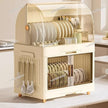 Kitchen Bowl Rack - Tableware Box with Lid and Dish Drain Rack