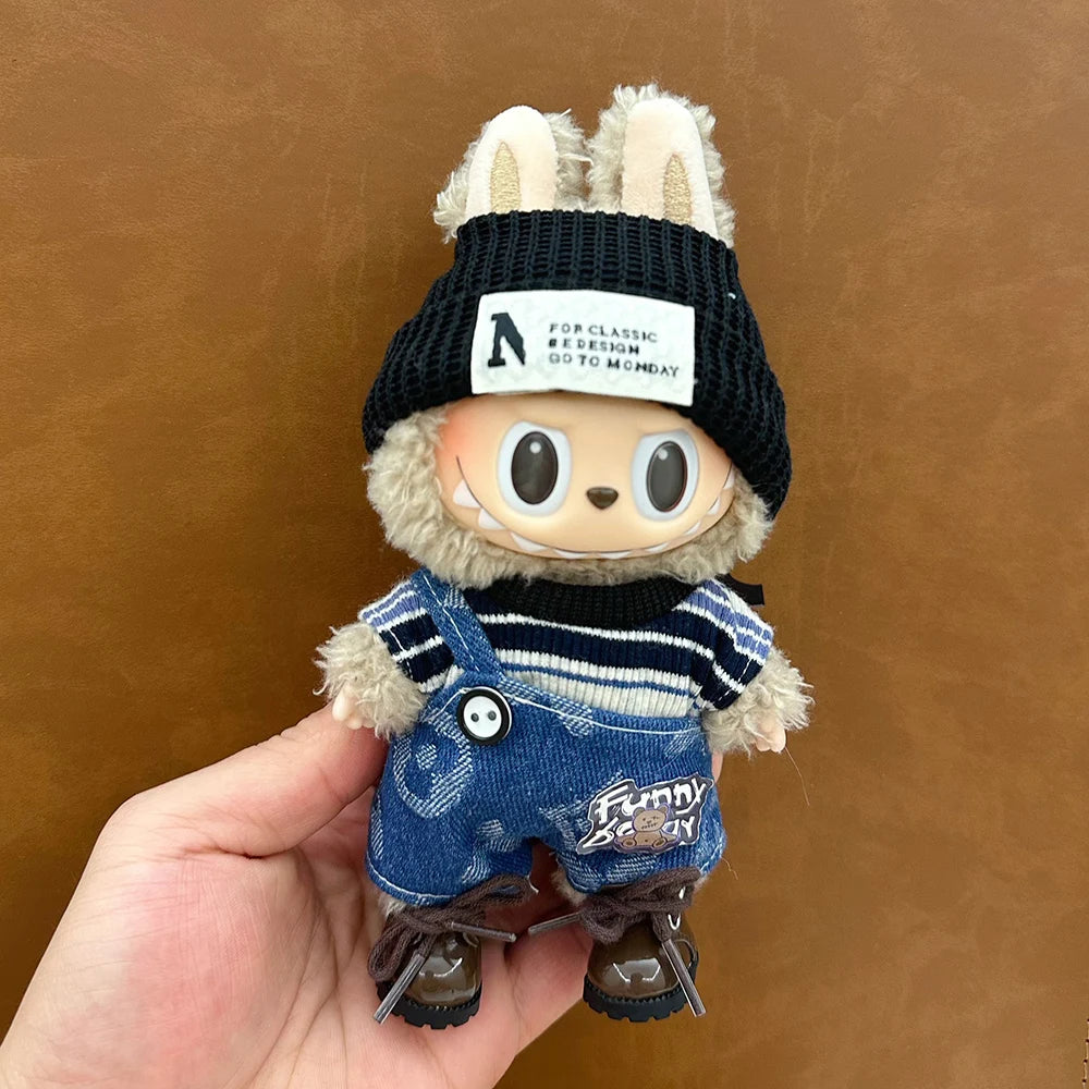 Cute Doll Clothing for Labubu 17cm Idol Doll - Macaron V1 V2 Decoration