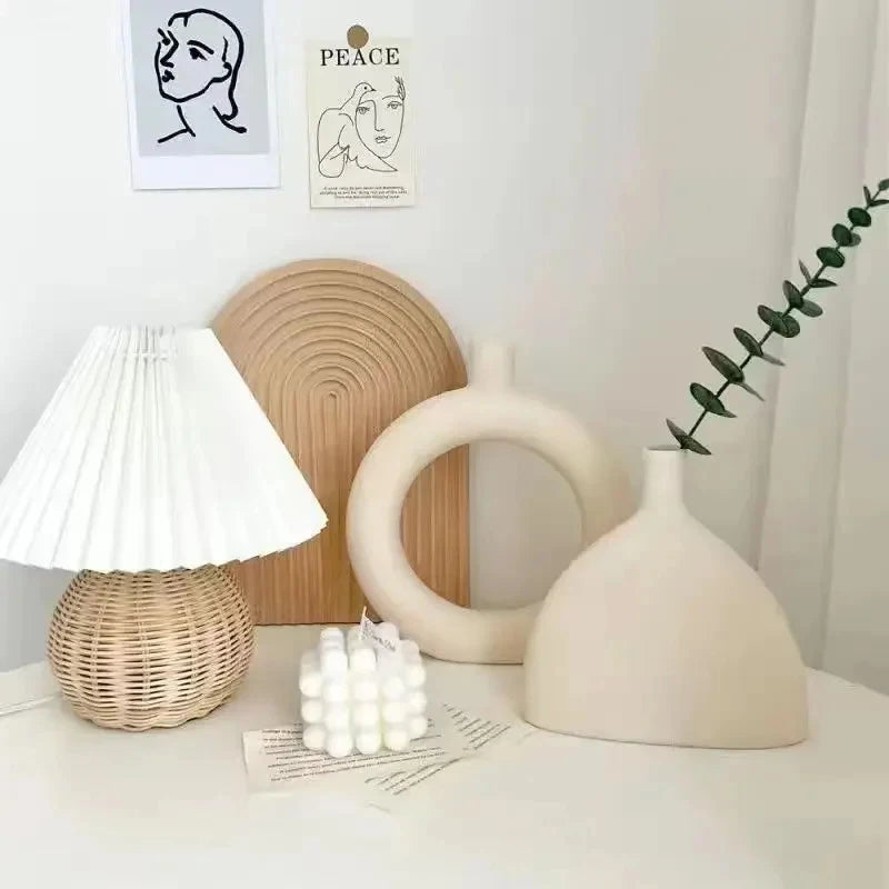 Ceramic Art Vase - Modern Home Decor for Bedroom and Photography Background