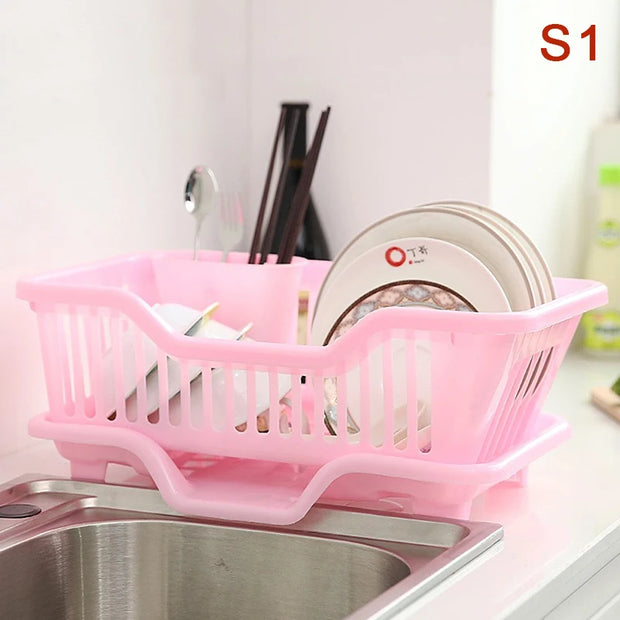 Kitchen Drainage Rack - Utensils and Plate Drying Rack with Drainer Board