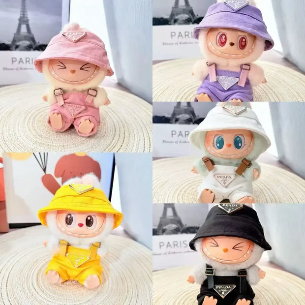 17cm Mini Labubu Doll Clothes - Outfit, Hat, Bag, and Shoes Accessories