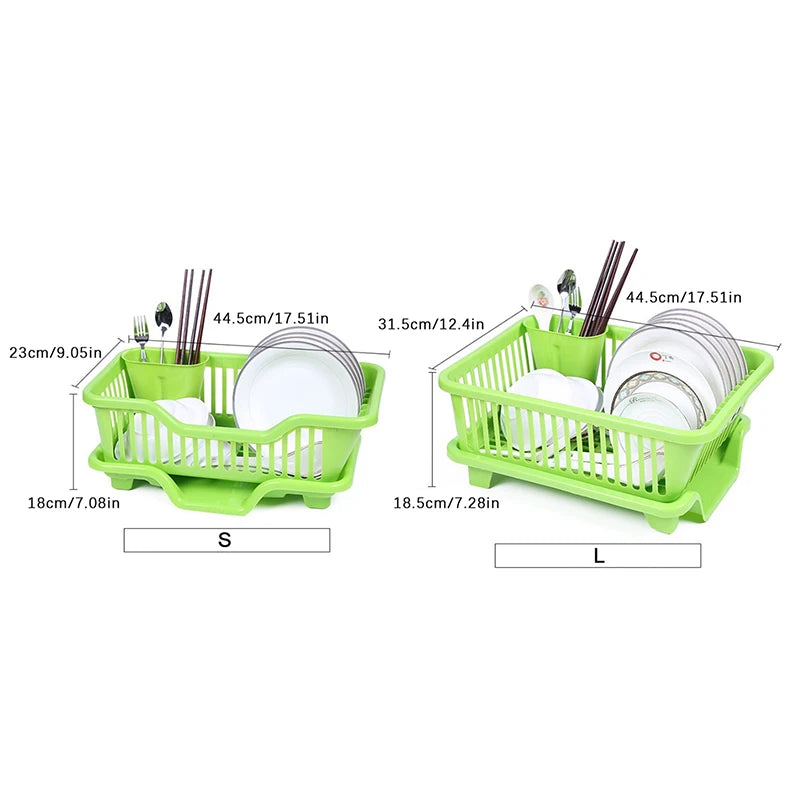 Kitchen Drainage Rack - Utensils and Plate Drying Rack with Drainer Board