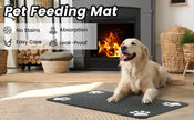 Pet Feeding Mat - Absorbent for Food and Water Bowl with Waterproof Rubber
