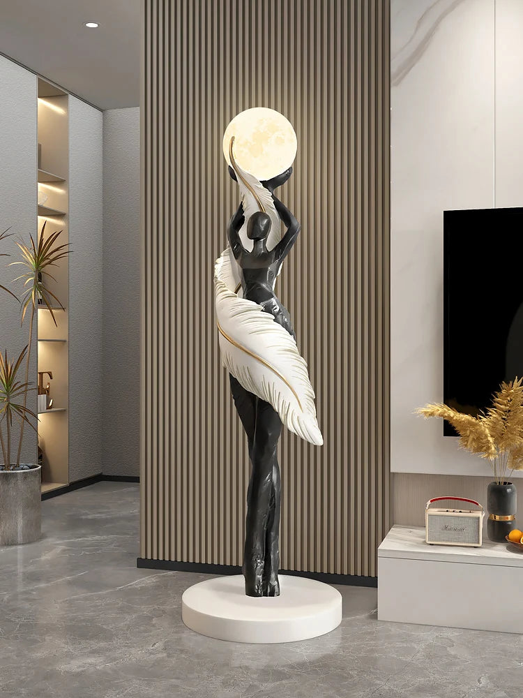 Abstract Girl Statue - Artistic Resin Sculpture for Home Decor