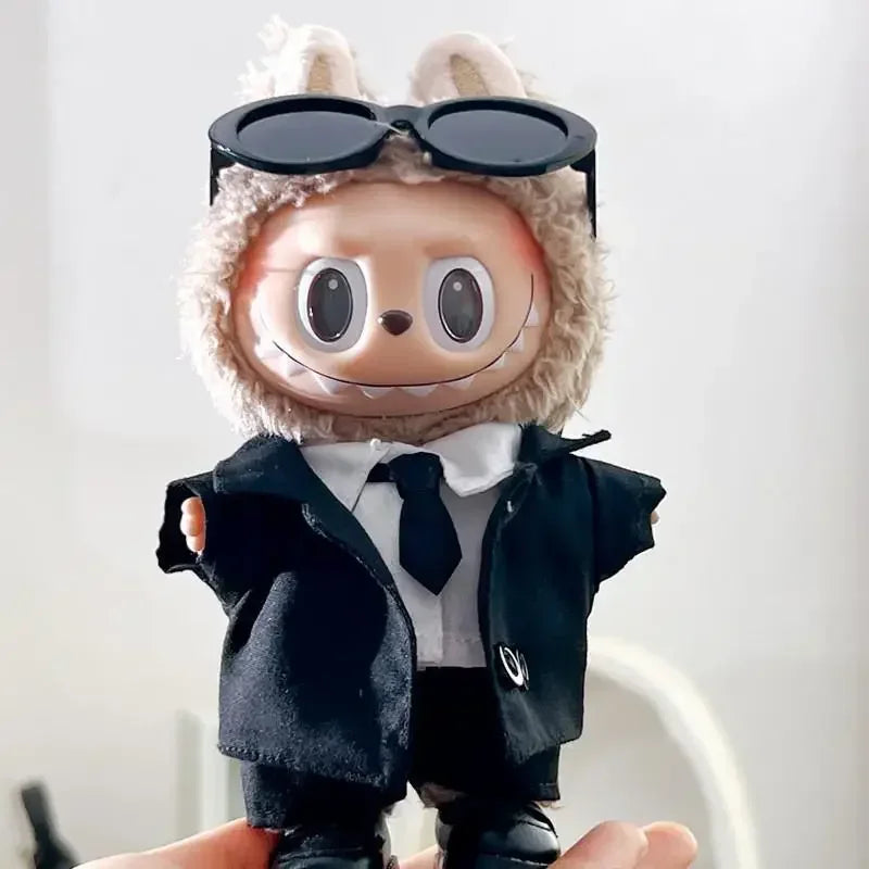 Labubu Doll Clothes Outfit - Cool Fashion Suits with Sunglasses for 17cm Dolls