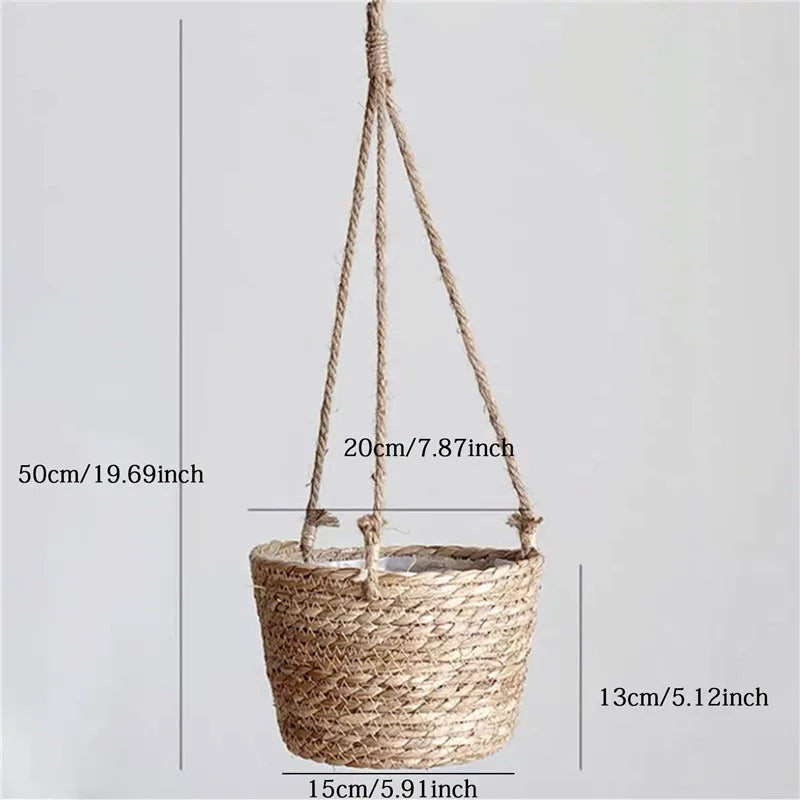 Garden Hanging Planter - Macrame Plant Storage Basket for Indoor and Outdoor Use