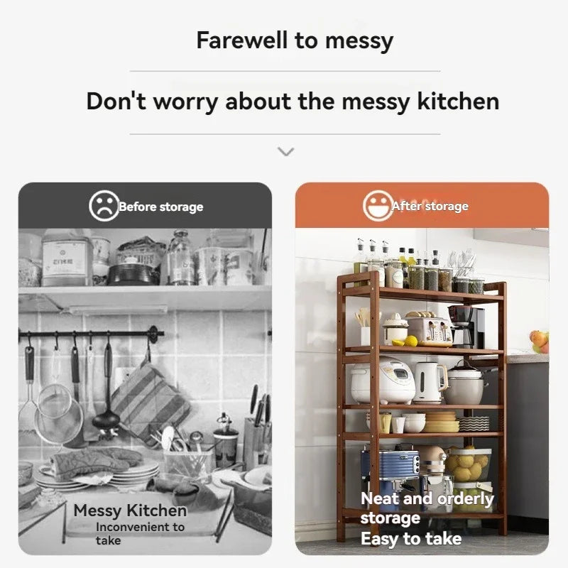 Multi-Layer Kitchen Shelf - Floor Stand for Pots and Seasonings